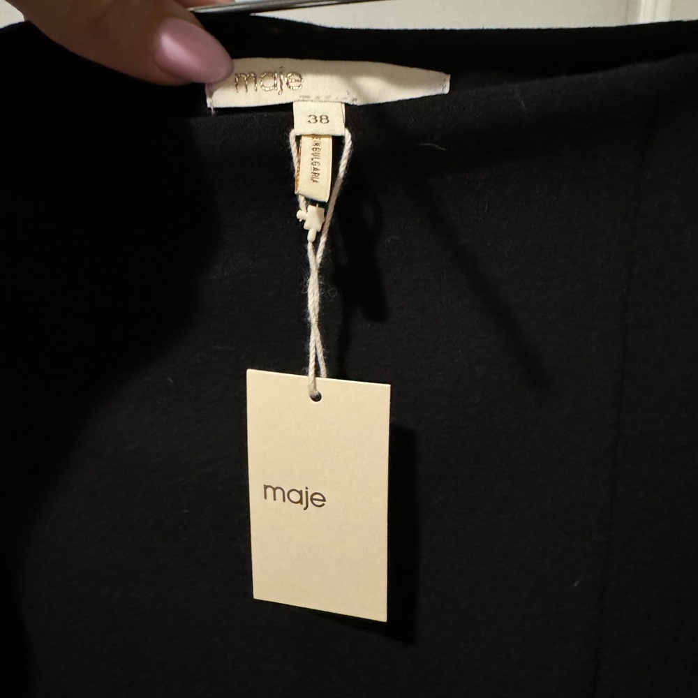 Maje - Black - Business Formal Midi Skirt with slit - Picture 4 of 4